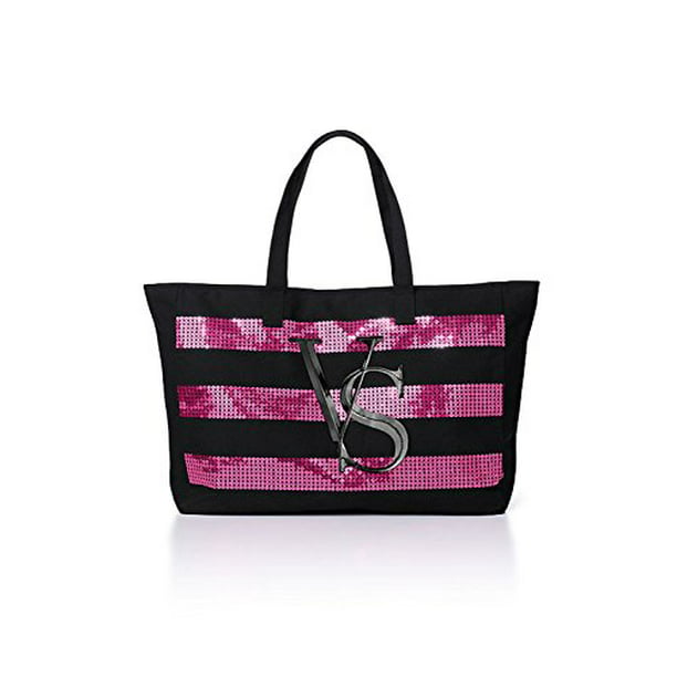 Victoria's Secret Striped Canvas Tote Bag  New 